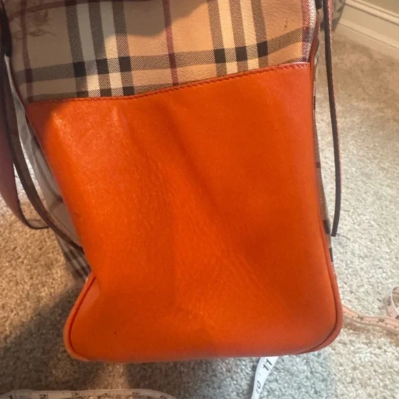 BURBERRY Multicolor PVC Leather Shoulder Bag Orange Tan - Picture 9 of 17